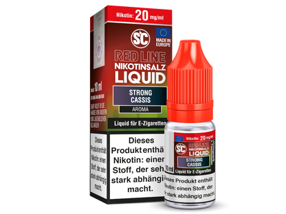 RavenSmoke DE's SC Red Line - Strong Cassis Nikotinsalz Liquid, mit frischen Aromen und variablen Nikotinstärken für Dampfer.