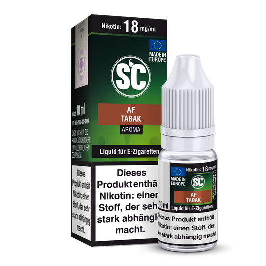 SC Liquid AF Tabak E-Zigaretten Liquid in 10ml Flasche, beliebtes E-Liquid mit Tabakgeschmack, geeignet für alle E-Zigaretten und Verdampfer, RavenSmoke DE.