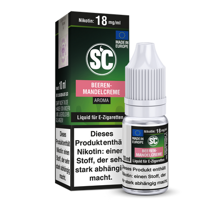 Beeren-Mandelcreme - E-Zigaretten Liquid von SC - 10ml, 5 Stärken, Nikotinfrei