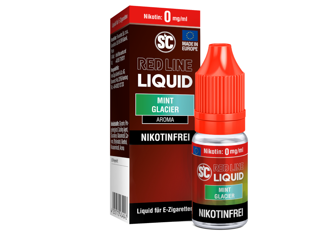 SC Red Line Mint Glacier Nikotinsalz Liquid in verschiedenen Nikotinstärken, perfekt für E-Zigaretten Nutzer.