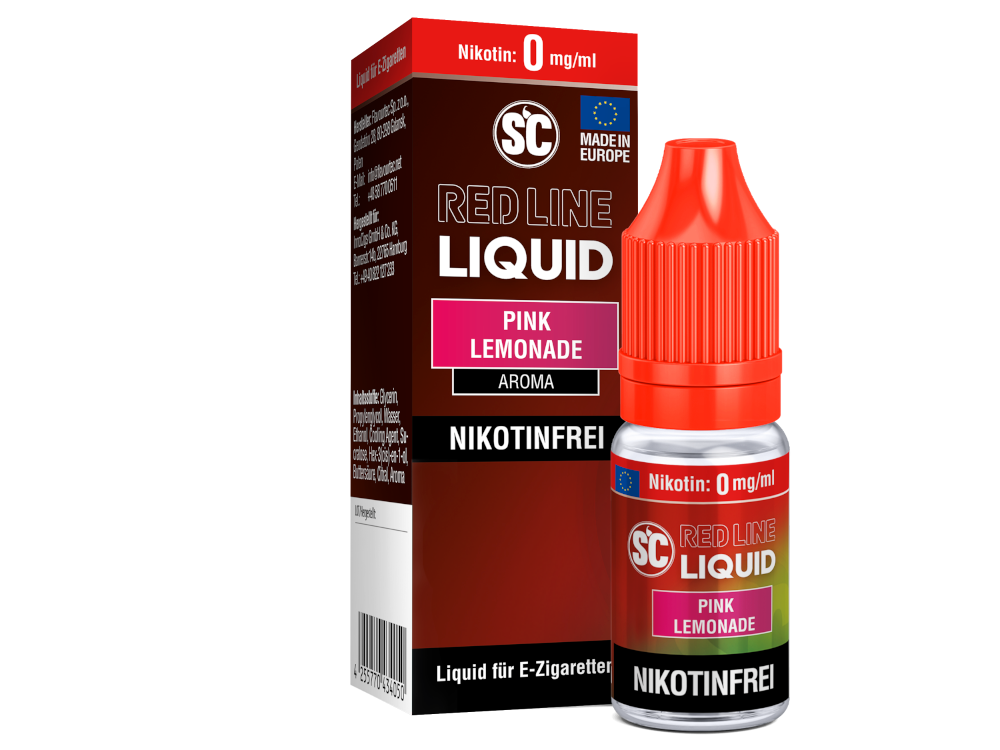 SC Red Line Pink Lemonade Liquid in verschiedenen Nikotinstärken, ideal für ein intensives Dampferlebnis.