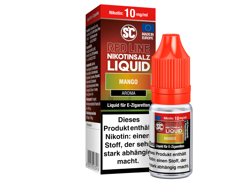 Vielfältige Stärken des SC Red Line Mango Nikotinsalz Liquid von RavenSmoke DE, perfekt angepasst für individuelle Dampferlebnisse.