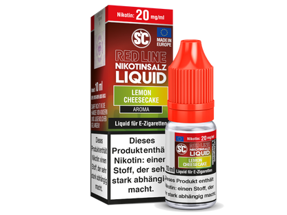 Individuelle Auswahl der Nikotinstärken für SC Red Line Lemon Cheesecake Liquid, perfekt für Dampfer mit verschiedenen Bedürfnissen.