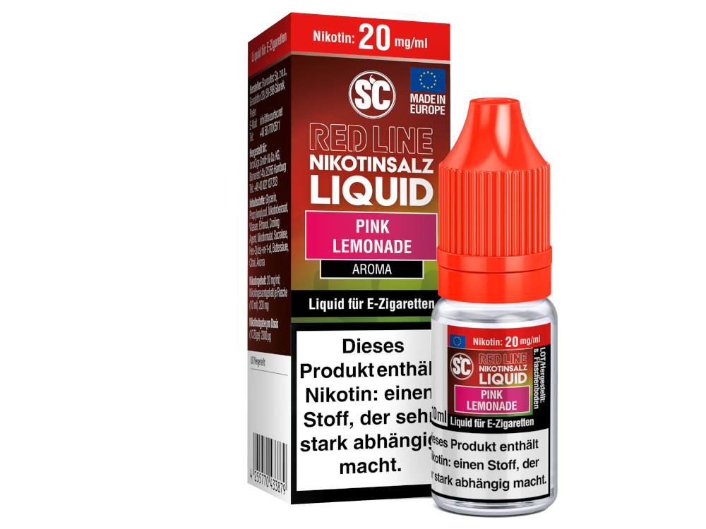 SC Red Line Pink Lemonade, eine erfrischende Beeren-Limonade für E-Zigaretten mit hohem Aroma.