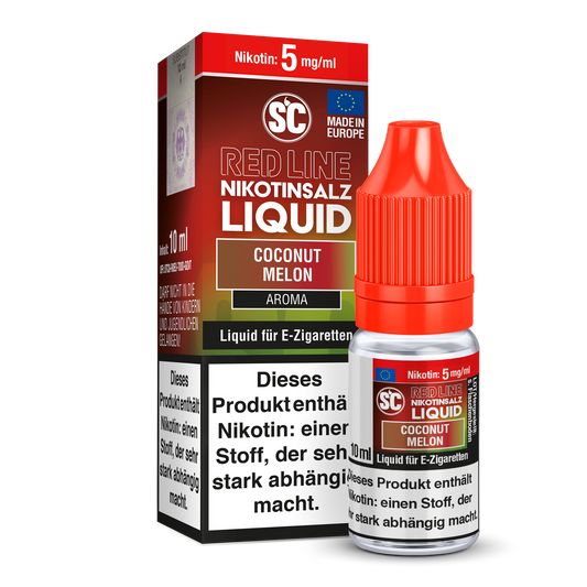 SC Red Line Coconut Melon Nikotinsalz Liquid - Intensiver Geschmack von Kokosnuss und Wassermelone, perfekt für die erfrischende Dampferfahrung.