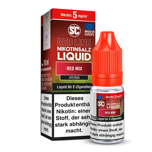 SC Red Line Red Mix von RavenSmoke DE - Nikotinsalz Liquid mit Himbeer-Brombeer-Erdbeer-Mix, ideal für leidenschaftliche Dampfer.