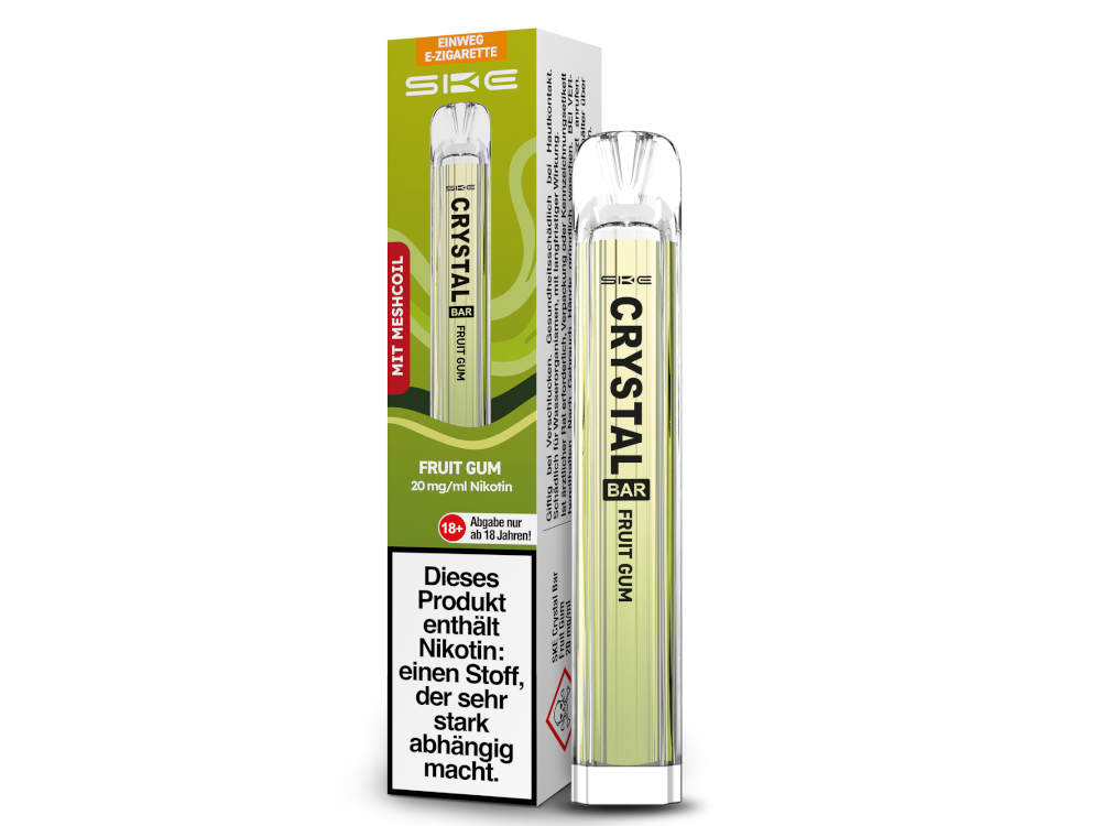 SKE - Crystal Bar Einweg E-Zigarette 20mg, 350 mAh, 600 Zügen & 27 Sorten