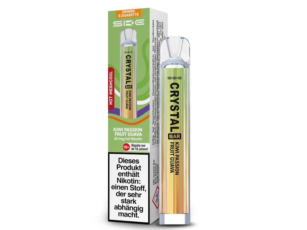 SKE - Crystal Bar Einweg E-Zigarette 20mg, 350 mAh, 600 Zügen & 27 Sorten