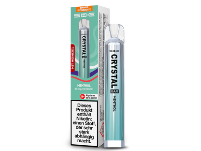 Die SKE Crystal Bar E-Zigarette, die für Effizienz und unübertroffenes Dampferlebnis angepriesen wird.