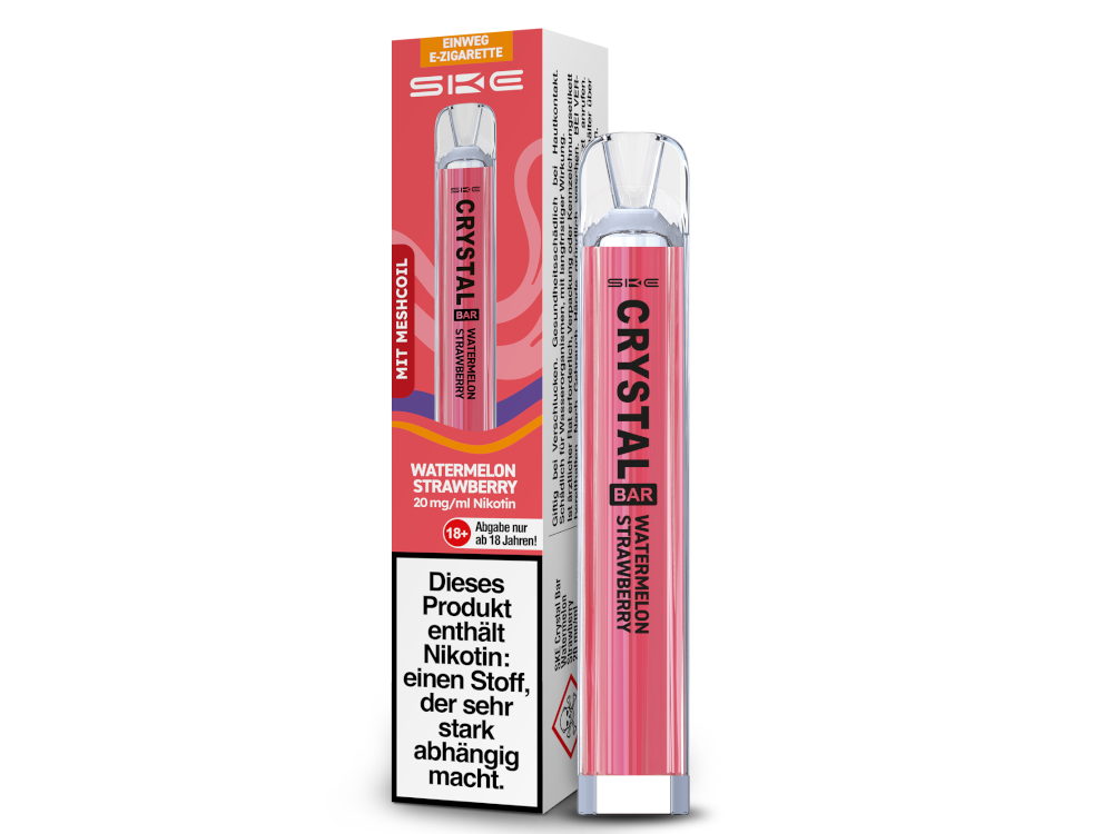 SKE - Crystal Bar Einweg E-Zigarette 20mg, 350 mAh, 600 Zügen & 27 Sorten