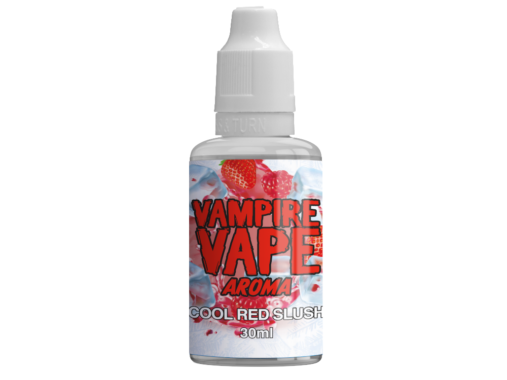 Vampire Vape Aroma Cool Red Slush 30 ml - Erdbeere, Himbeere und Minzgeschmack für Dampfer. Ideal für das Mischen von E-Liquids.