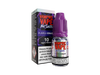 Vampire Vape - Purple Craze Nikotinsalz Liquid zeigt eine detailreiche Ansicht der Flasche und erläutert die Nikotinstärken von 10 mg/ml und 20 mg/ml.