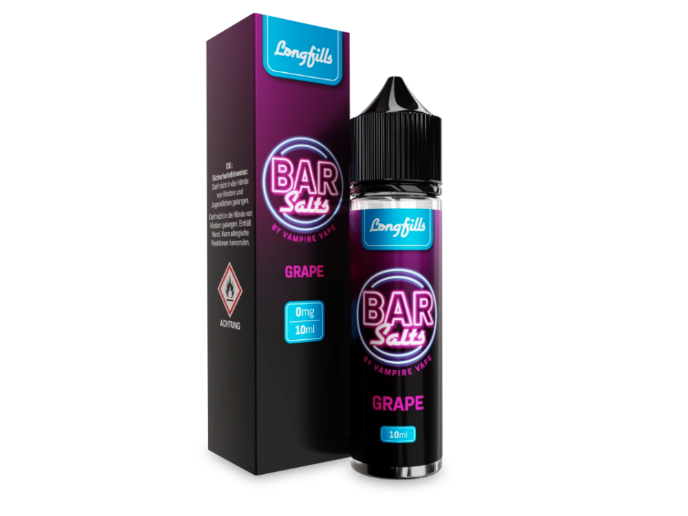Vampire Vape - Bar Salts - Longfills 10 ml - Grape: Hochkonzentriertes Trauben Aroma für Dampfen, ideal für e-liquids. 10ml in einer 60ml Flasche.