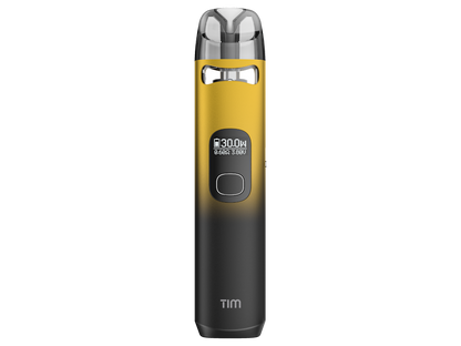 Nahaufnahme des Vapefly - Tim Pod E-Zigaretten Sets mit 4Ml Tank und 1100 mAh Akku, hebt die benutzerfreundlichen Funktionen und das moderne Design hervor.