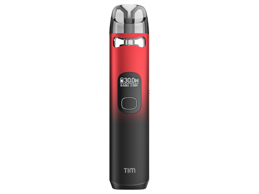 Vapefly - Tim Pod E-Zigaretten Set mit 4Ml Tank, 1100 mAh Akku, Frecore G-Heads auf einem weißen Hintergrund, zeigt die elegante Gestaltung und hochwertigen Materialien.