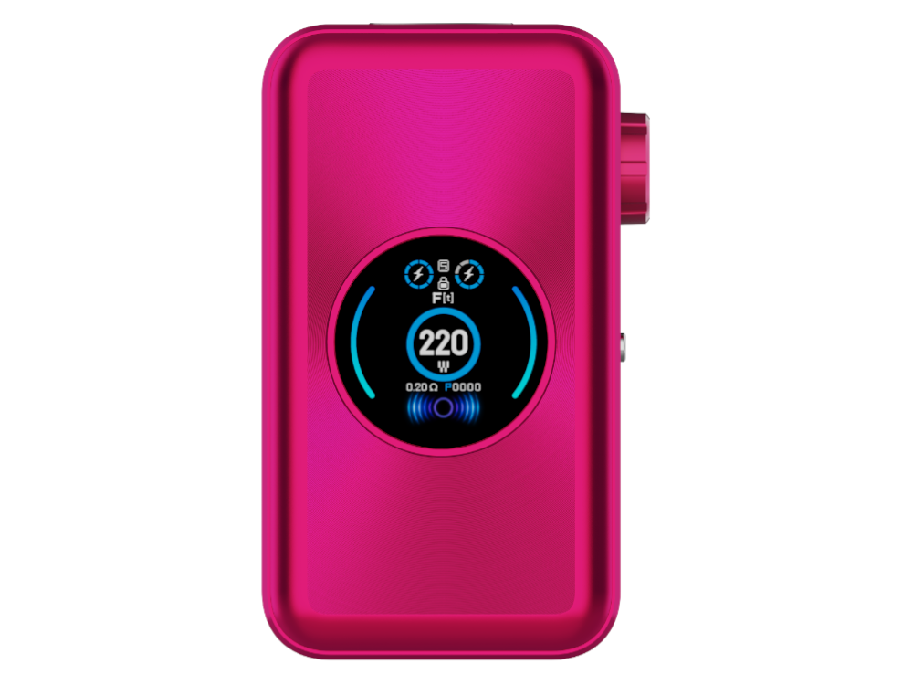 Vaporesso - Gen Max 220 Watt Akkuträger mit AXON-Chipsatz, Ansicht von vorne, zeigt das 0,96” TFT-Farbdisplay.