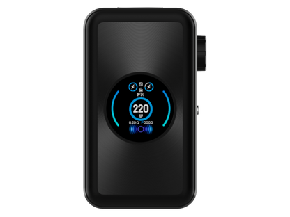 Vaporesso - Gen Max 220 Watt Akkuträger, Nahaufnahme des Einstellrads und der Feuertaste für eine benutzerfreundliche Bedienung.