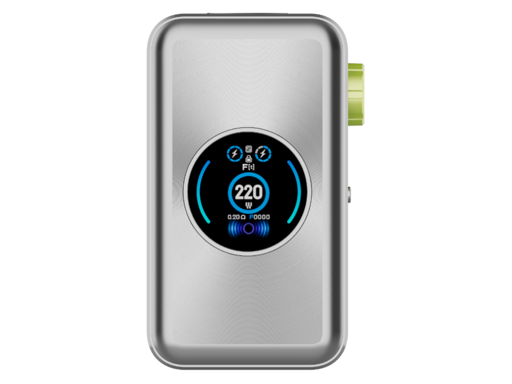 Vaporesso - Gen Max 220 Watt Akkuträger, seitliche Ansicht zur Verdeutlichung des Designs und der Ergonomie.