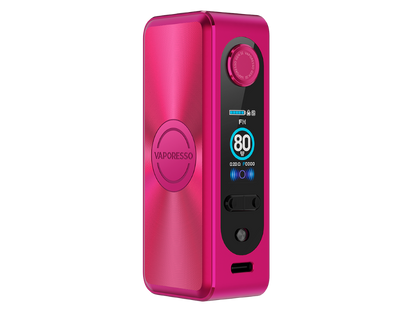 Vaporesso Gen SE 80 Watt Akkuträger mit 0,96 Zoll TFT-Display und 4 Ausgabemodi auf einem stilvollen Hintergrund.