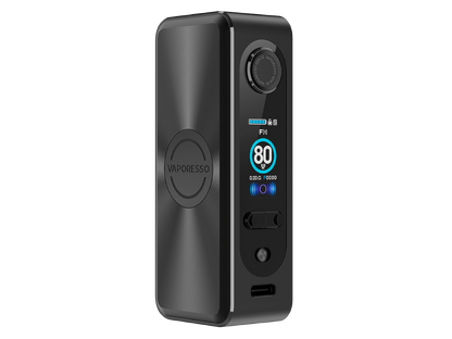 Vaporesso Gen SE 80 Watt Akkuträger in verschiedenen Farbvarianten, gestellt auf einem Tisch.