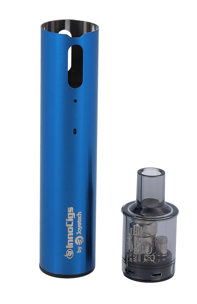 InnoCigs - eGo POD E-Zigaretten Set mit Zubehör zu sehen, einschließlich 12ml leere Liquidflasche, erhältlich für Kunden bei RavenSmoke DE.