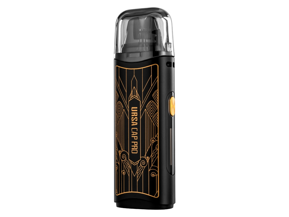 Technische Daten des Lost Vape Ursa Cap Pro Pod E-Zigaretten Sets, einschließlich der Maße und Leistung.