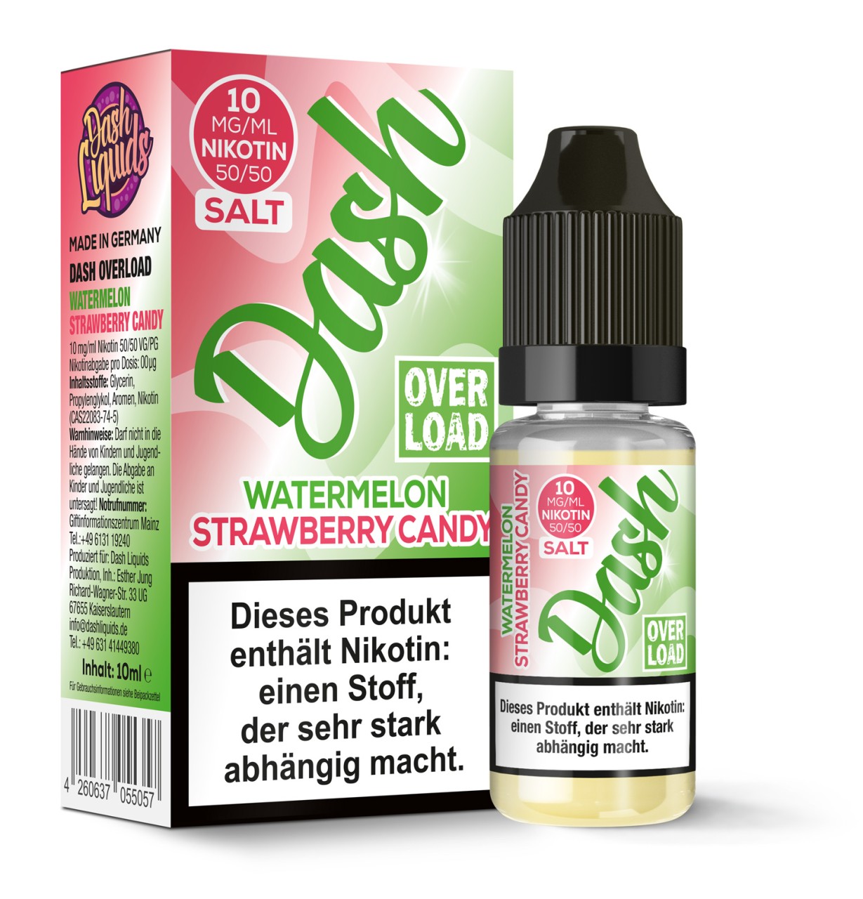 Watermelon Strawberry Candy - Dash Overload Nikotinsalz 20mg