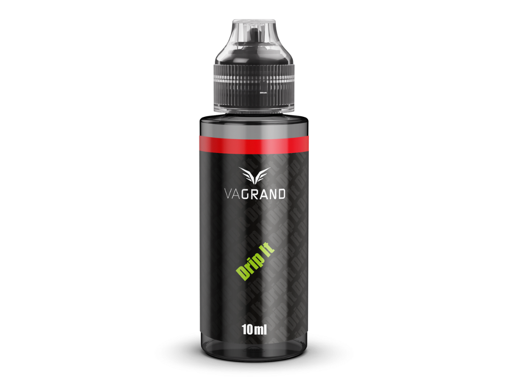 Vagrand Longfills 10 ml - Drip It mit Piktogrammen und Sicherheitswarnungen gemäß CLP-Verordnung, ideal für Vaporizers.