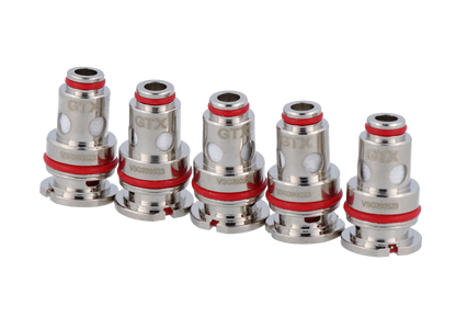 Widerstandstabelle der Vaporesso GTX Mesh Heads, zeigt die Leistungseinstellungen von 0,2 Ohm bis 1,2 Ohm für besten Dampfgenuss.