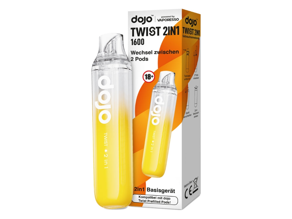 Vaporesso Dojo Twist 2in1 Akku 950 mAh - LED-Anzeige zur Überwachung des Akkustands und einfacher USB-C Anschluss.
