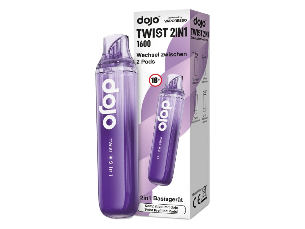Vaporesso Dojo Twist 2in1 Akku 950 mAh - Der ideale Begleiter für Dampfer mit intuitiver Bedienung und modernem Look.