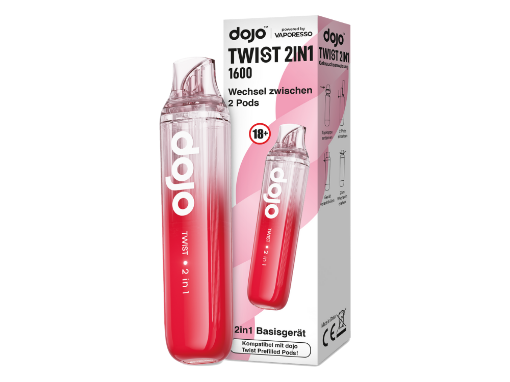 Vaporesso Dojo Twist 2in1 Akku 950 mAh - Kompaktes Design und innovative Zugautomatik für Dampferlebnis.