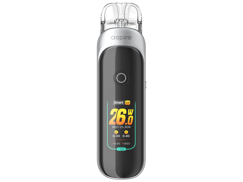 Zwei Pods der Aspire Pixo E-Zigarette, bereit für den Einsatz, auf einem dunklen Hintergrund.