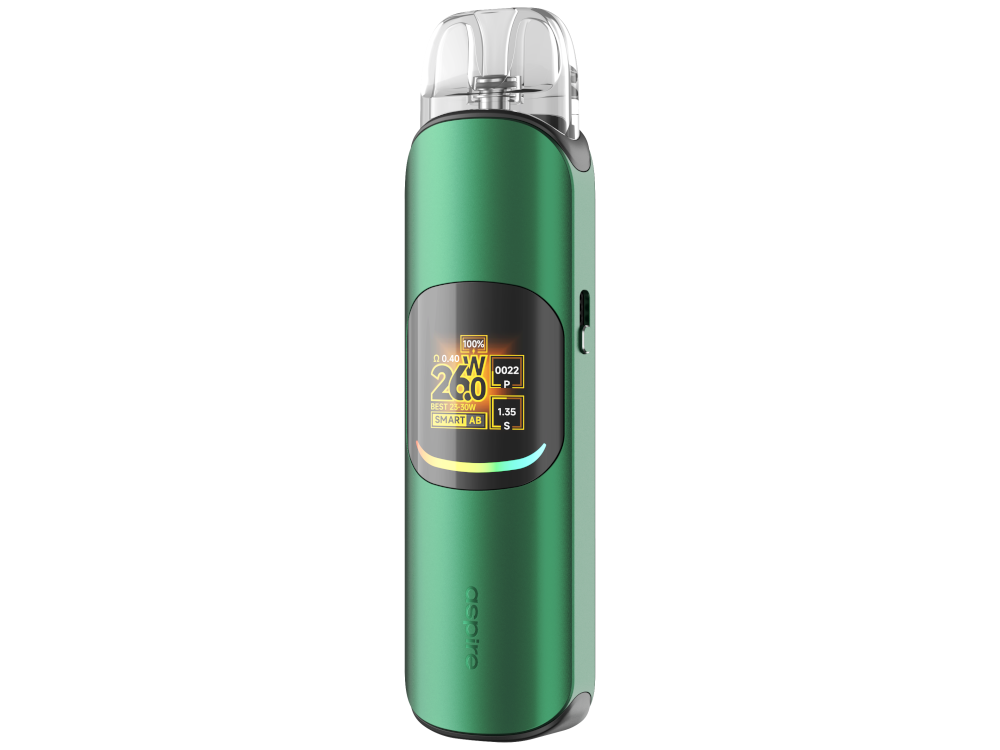 Verpackung des Aspire - Pixo Neo E-Zigaretten Set von RavenSmoke DE, zeigt die Produktmerkmale und Markenlogo.