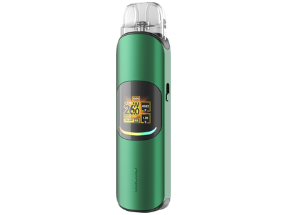 Verpackung des Aspire - Pixo Neo E-Zigaretten Set von RavenSmoke DE, zeigt die Produktmerkmale und Markenlogo.