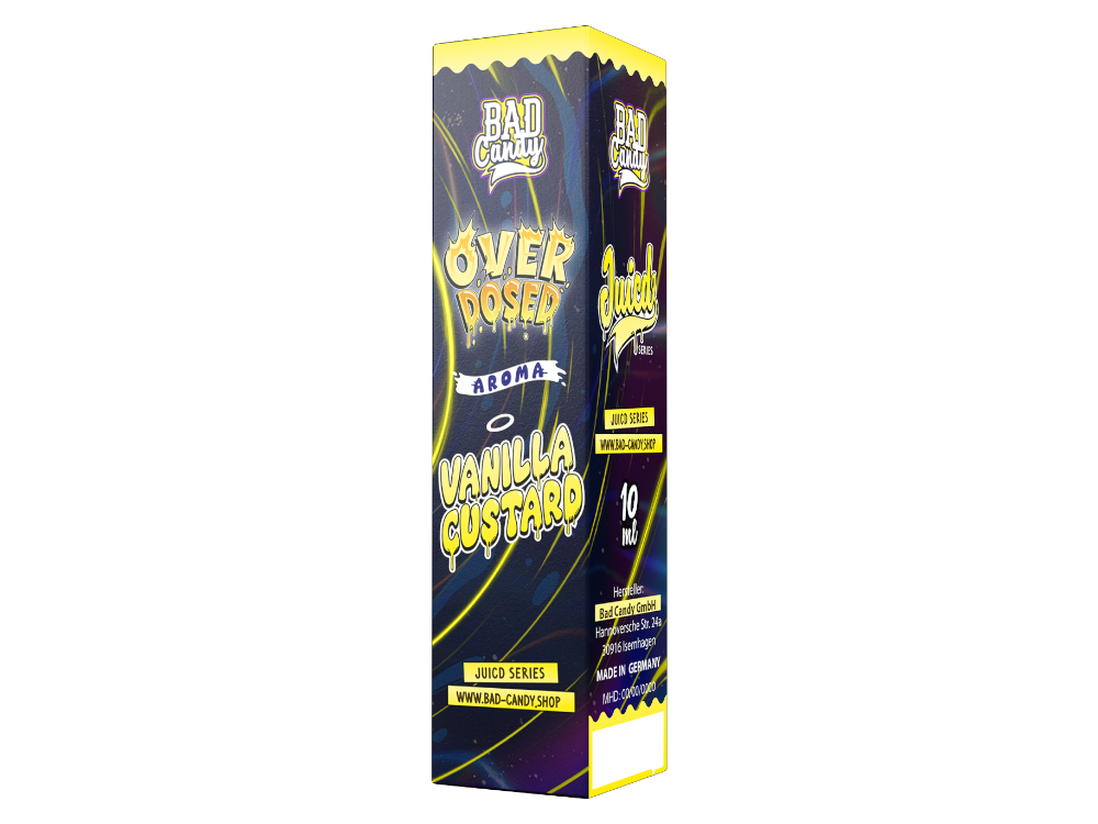 Bad Candy Liquids Juicd Longfills 10ml, die das cremige Aroma von Vanillepudding zeigt, konzipiert für eine individuelle Dampferfahrung.