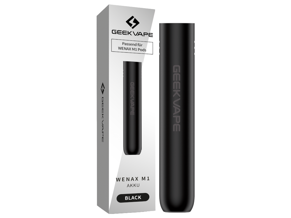 Detailansicht der Ladeanschlüsse am GeekVape Wenax M1 Akku, welche den modernen USB-C Anschluss zur schnellen Aufladung zeigen.