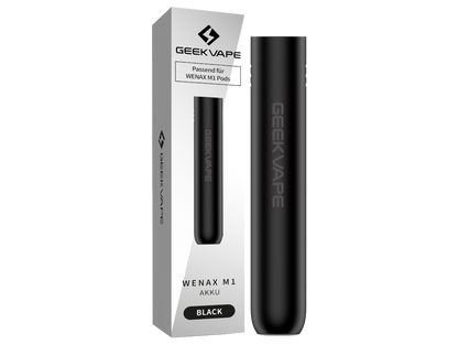 Detailansicht der Ladeanschlüsse am GeekVape Wenax M1 Akku, welche den modernen USB-C Anschluss zur schnellen Aufladung zeigen.