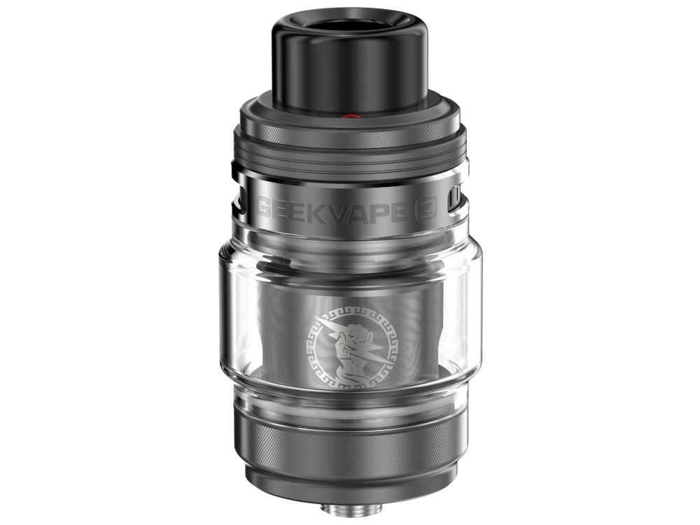 Verpackung des GeekVape - Z Fli 2 Clearomizer Set, Informationen zur Produktsicherheit und Bedienhinweise.