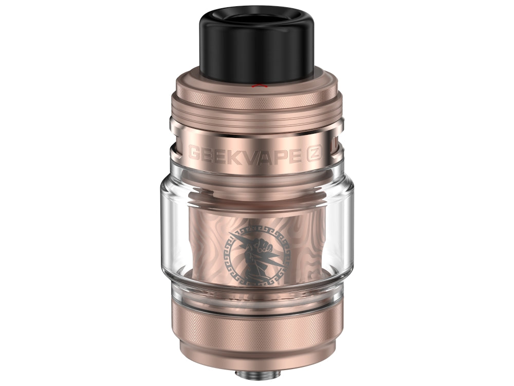 Nahaufnahme des GeekVape - Z Fli 2 Clearomizer Set, zeigt den 29 mm Durchmesser und das praktische Airflow Control.
