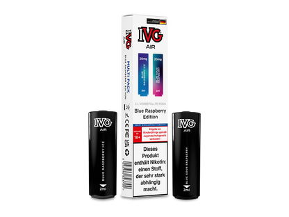 IVG AIR Pod Multi Flavour Edition - 2 Stück pro Packung, vorbefüllte Cartridge für den IVG AIR 2in1 Akku mit 1,0 Ohm Mesh Coil für ein erstklassiges Dampferlebnis in verschiedenen Geschmacksrichtungen.
