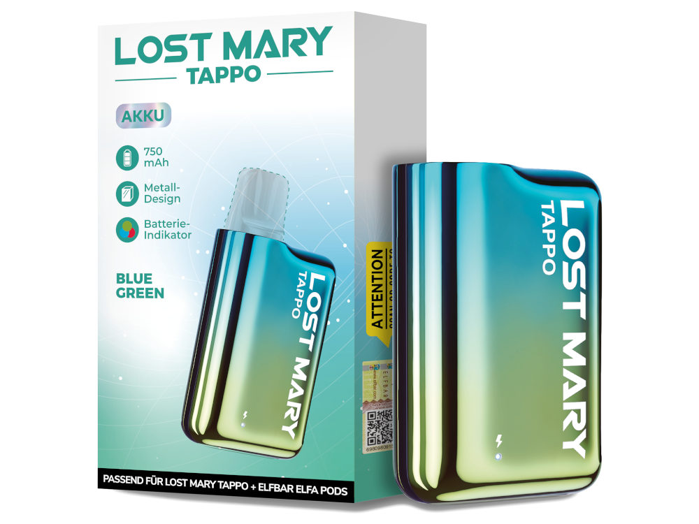 Lieferumfang des Lost Mary - Tappo Akkus inklusive Bedienungsanleitung, ideal für Einsteiger ins Dampfen.