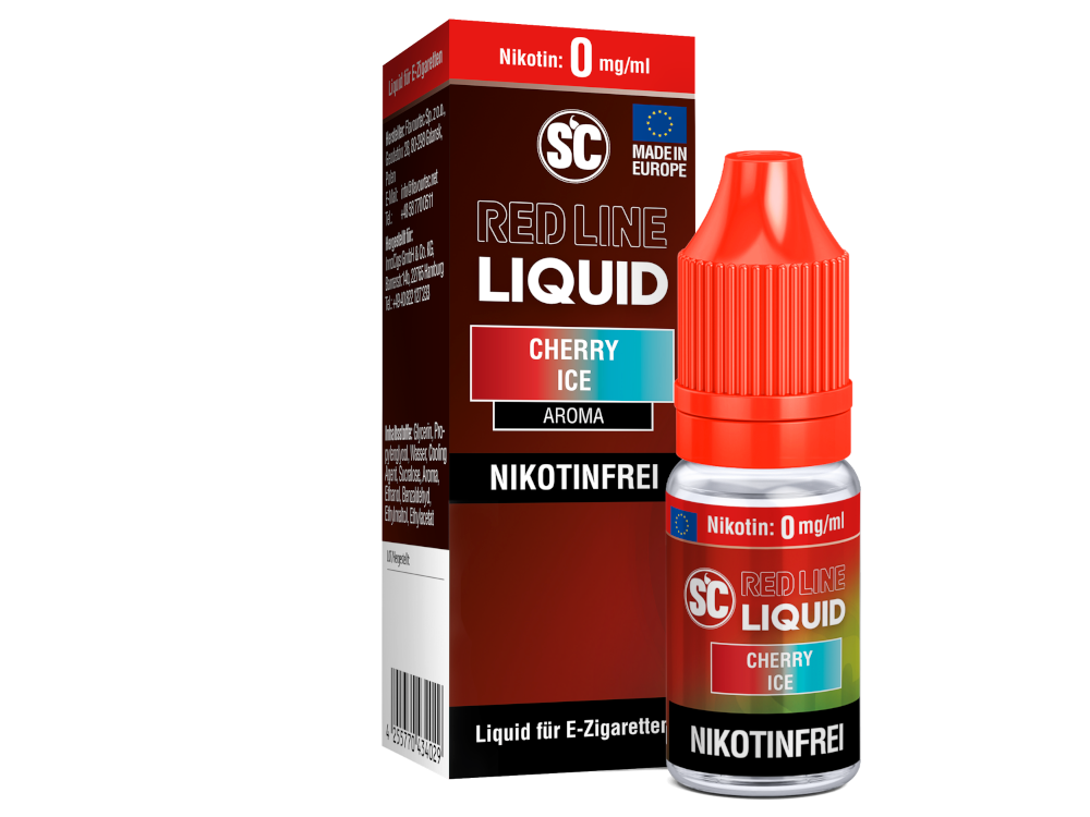 Herstellerinformationen für SC Red Line Cherry Ice Nikotinsalz Liquid, inklusive Kontaktadresse und E-Mail für weitere Anfragen
