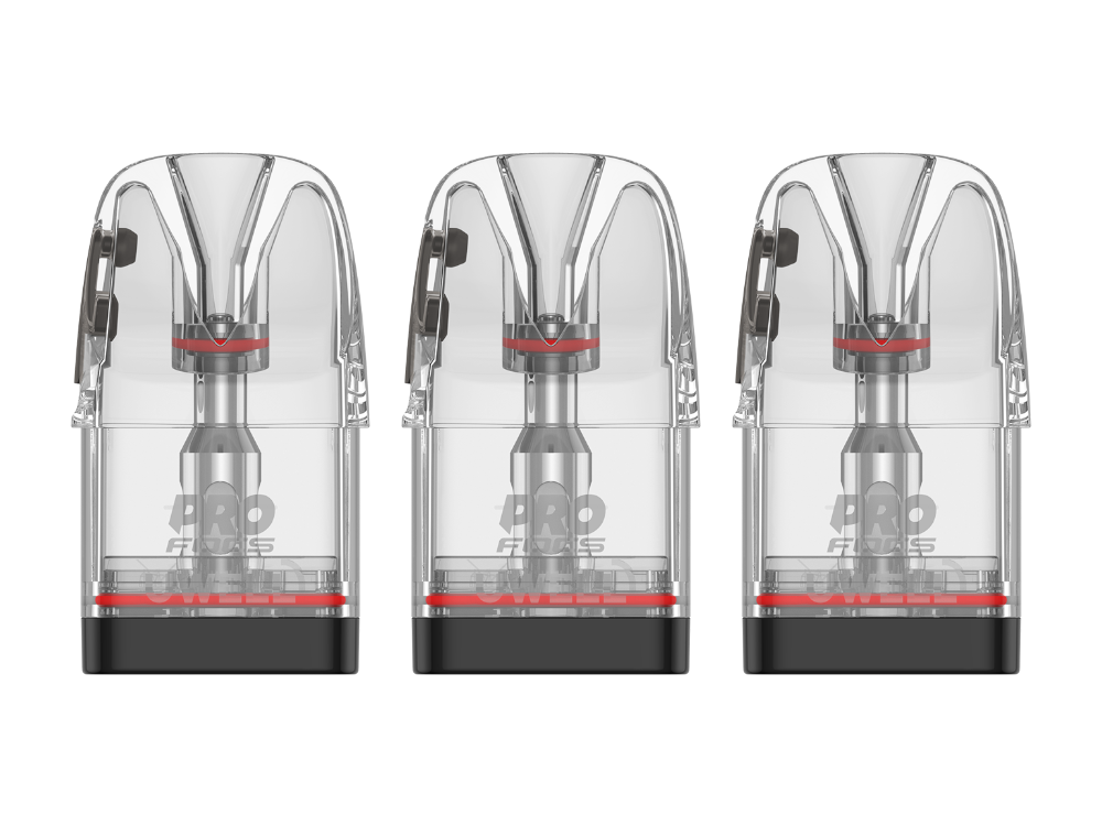 Uwell Caliburn G4 Pod Set mit nebenstehenden Spezifikationen: Widerstände 0,4/0,6/0,9 Ohm und 3ml Tankvolumen.