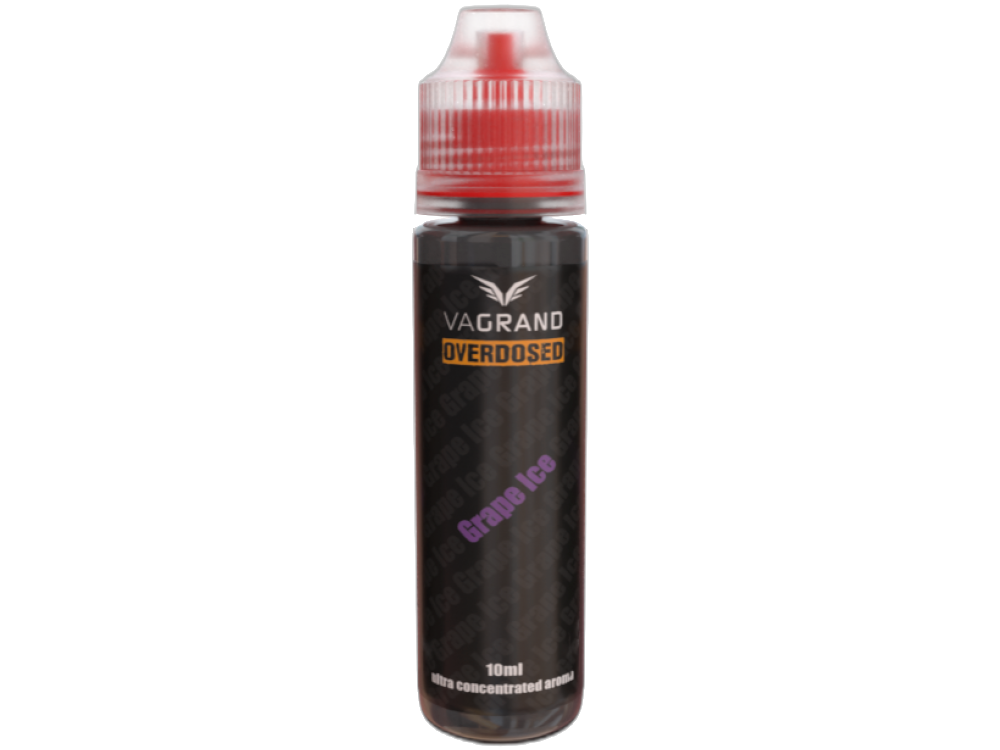 Vagrand Overdosed Aroma Grape Ice - 10 ml Longfill Aroma, passend für Pod Systeme, mit intensivem Traubengeschmack und erfrischender Note.