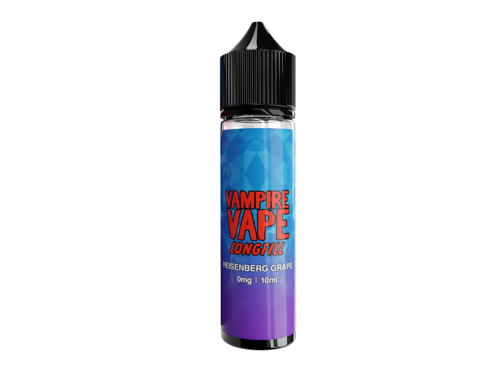 Vampire Vape - Longfills - 10 ml - Heisenberg Grape Aroma in einer 60 ml Flasche, mit Eukalyptus, Menthol, Anis, Waldfrüchten und Trauben aromatisiert.