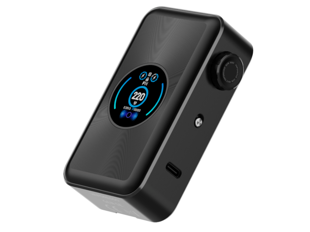 Vaporesso - Gen Max 220 Watt Akkuträger, Ansicht von hinten zur Demonstration des USB-C Anschlusses für einfaches Laden.