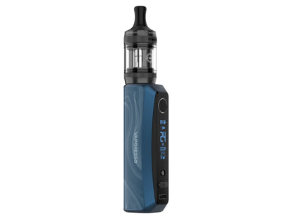 Vaporesso GTX One Pro mit Betätigungsschalter und OLED-Display zur Überwachung der Dampfeinstellungen.