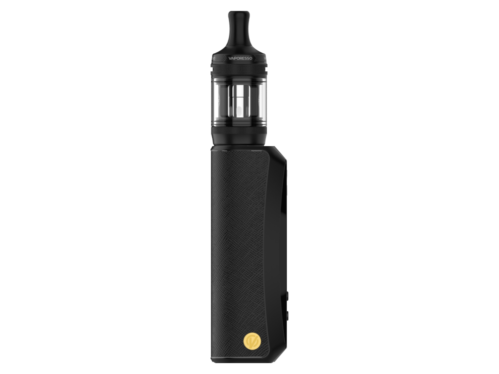 Nahaufnahme des Vaporesso GTX One Pro mit xTank T Clearomizer und 0,87-Zoll-OLED-Display.