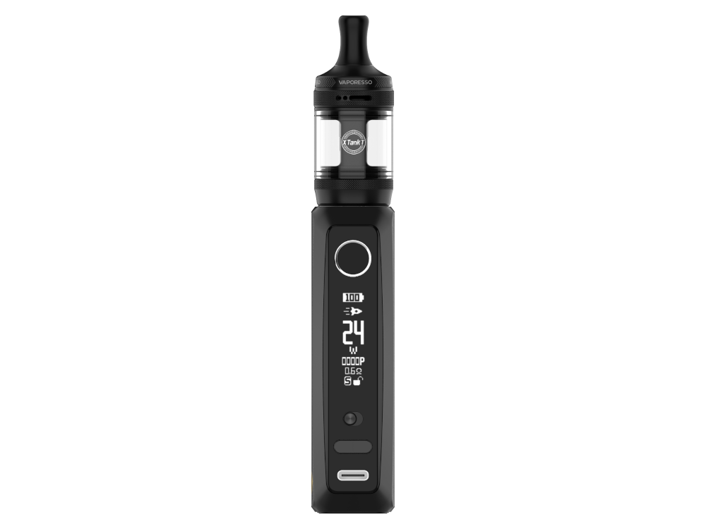 Vaporesso GTX One Pro mit 3000 mAh Akku, verdeutlicht die variable Leistung von 5 bis 40 Watt.